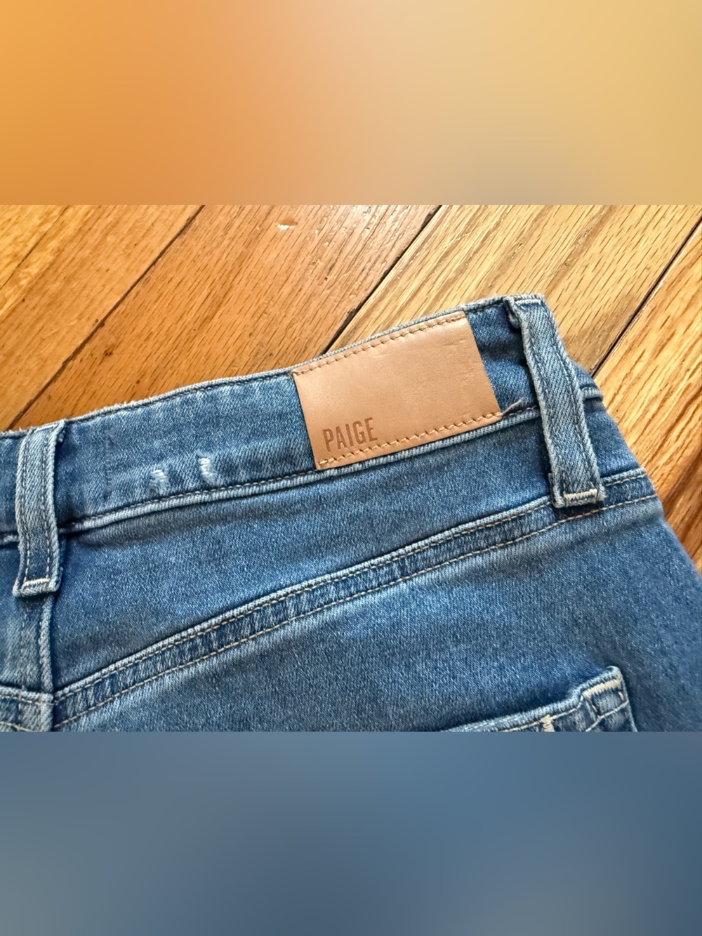 PAIGE Anessa Wide Leg Jeans Med Wash Womens Size 27 High Rise Stretch Distressed - Picture 8 of 15
